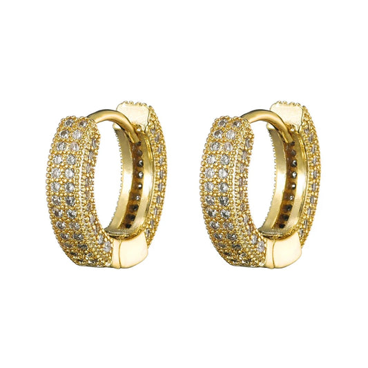 White/Gold Iced Paved Earring